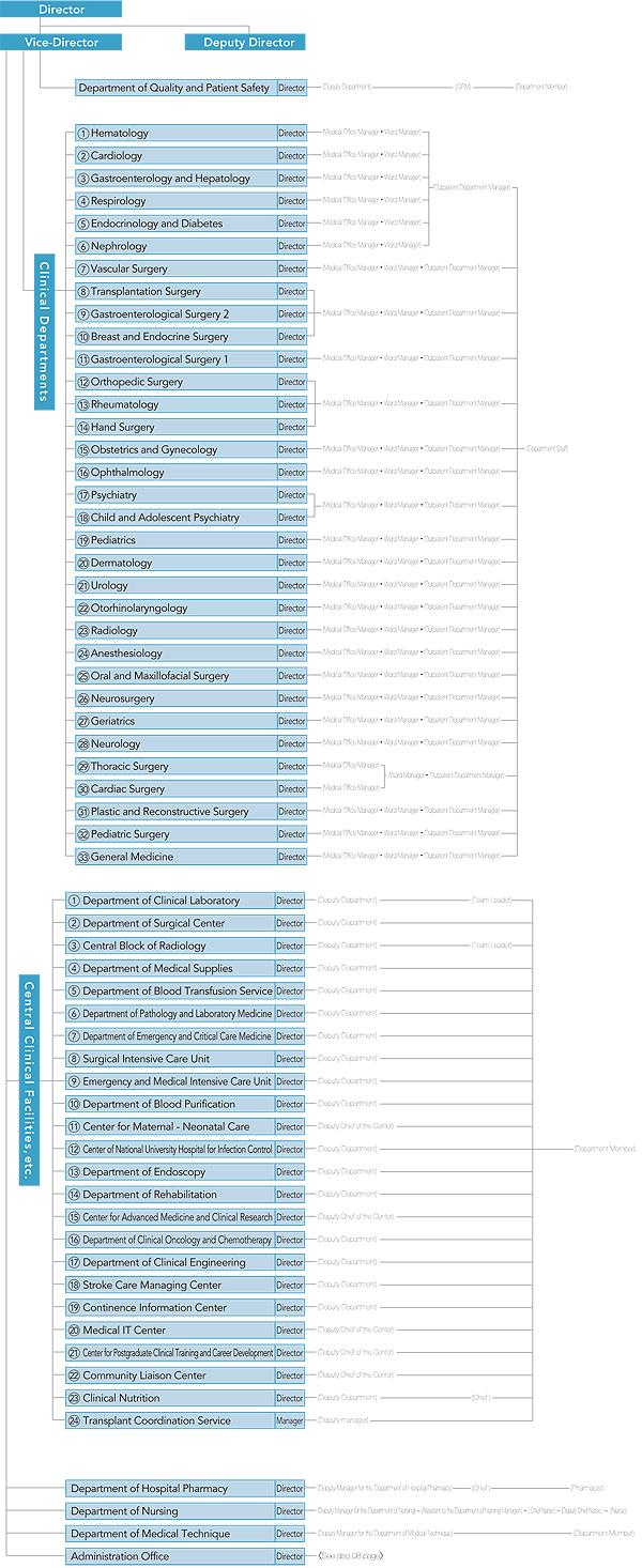 Organization Chart of University Hospital