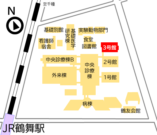 鶴舞キャンパス　医系研究棟３号館の所在地