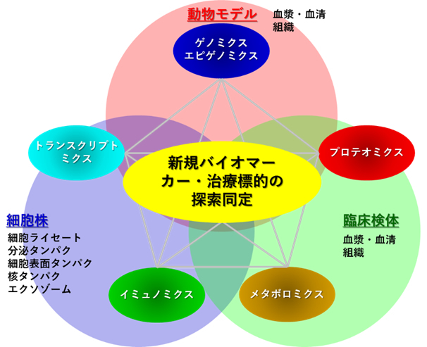 図１：マルチオミクス解析によるがん診断・治療法開発への取り組み